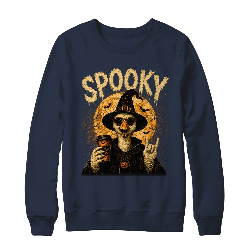 Retro Funny Goose Halloween Vintage Witch Spooky Season Shirt & Sweatshirt | teecentury