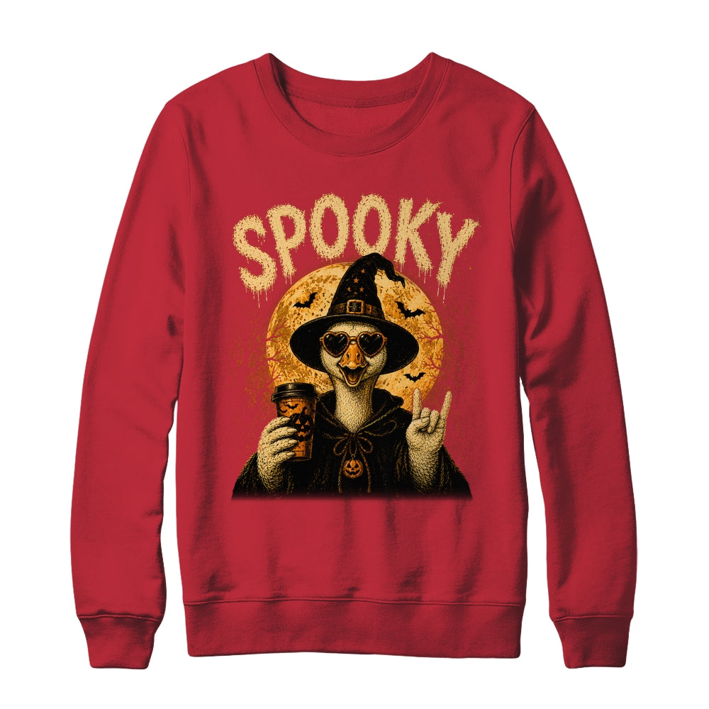 Retro Funny Goose Halloween Vintage Witch Spooky Season Shirt & Sweatshirt | teecentury