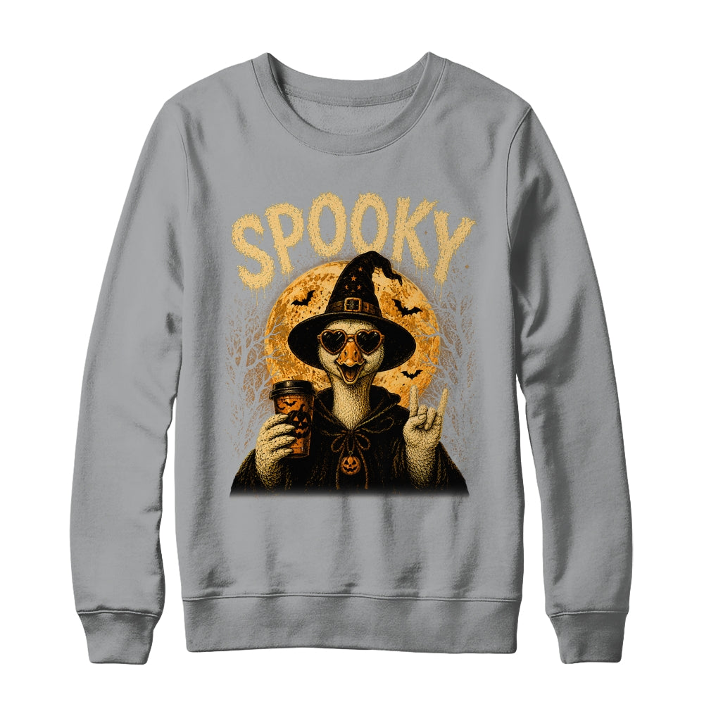 Retro Funny Goose Halloween Vintage Witch Spooky Season Shirt & Sweatshirt | teecentury