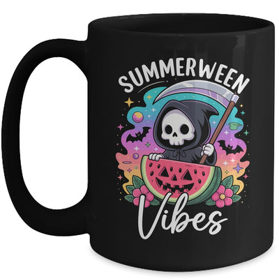 Retro Ghost Summerween Vibe Watermelon Ghost Summer Skeleton Mug | teecentury
