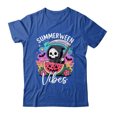 Retro Ghost Summerween Vibe Watermelon Ghost Summer Skeleton Shirt & Tank Top | teecentury