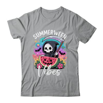 Retro Ghost Summerween Vibe Watermelon Ghost Summer Skeleton Shirt & Tank Top | teecentury