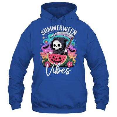 Retro Ghost Summerween Vibe Watermelon Ghost Summer Skeleton Shirt & Tank Top | teecentury