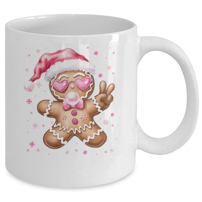 Retro Gingerbread Pink Christmas Blowing Bubble Sunglasses Mug | teecentury