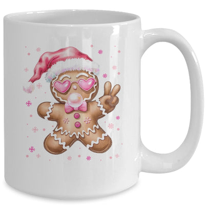 Retro Gingerbread Pink Christmas Blowing Bubble Sunglasses Mug | teecentury