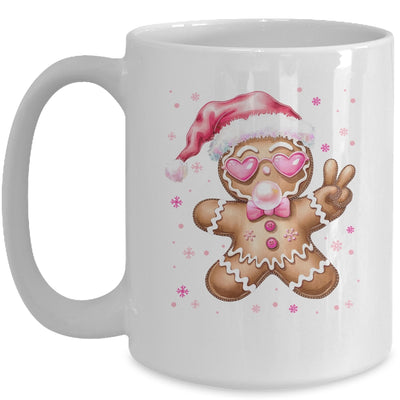 Retro Gingerbread Pink Christmas Blowing Bubble Sunglasses Mug | teecentury