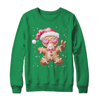 Retro Gingerbread Pink Christmas Blowing Bubble Sunglasses Shirt & Sweatshirt | teecentury