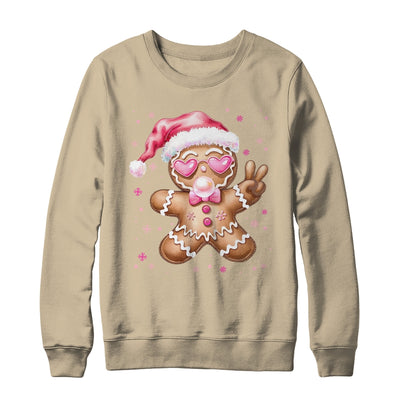Retro Gingerbread Pink Christmas Blowing Bubble Sunglasses Shirt & Sweatshirt | teecentury