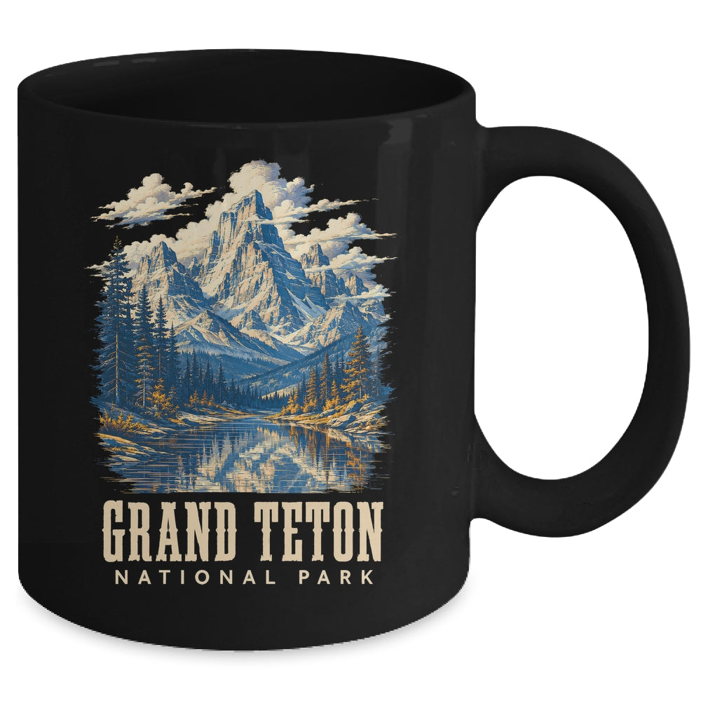 Retro Grand Teton Jenny Lake National Park Vintage Men Women Mug | teecentury