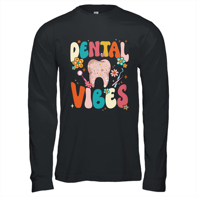 Retro Groovy Dental Vibes Funny Dentist Hygienist Women Shirt & Hoodie | teecentury