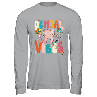 Retro Groovy Dental Vibes Funny Dentist Hygienist Women Shirt & Hoodie | teecentury
