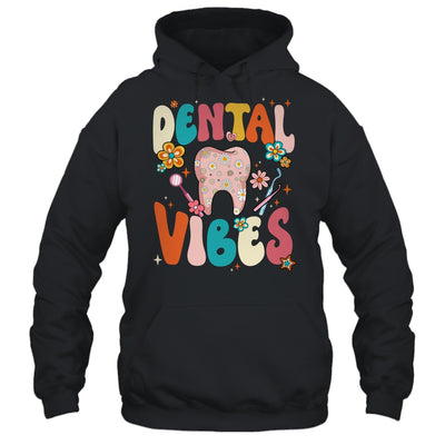 Retro Groovy Dental Vibes Funny Dentist Hygienist Women Shirt & Hoodie | teecentury