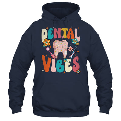 Retro Groovy Dental Vibes Funny Dentist Hygienist Women Shirt & Hoodie | teecentury