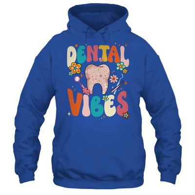 Retro Groovy Dental Vibes Funny Dentist Hygienist Women Shirt & Hoodie | teecentury