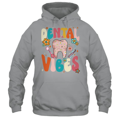 Retro Groovy Dental Vibes Funny Dentist Hygienist Women Shirt & Hoodie | teecentury