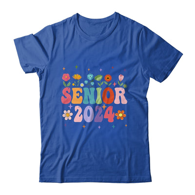 Retro Groovy Flower Senior 24 Class Of 2024 Graduation Shirt & Tank Top | teecentury