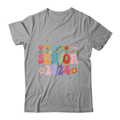 Retro Groovy Flower Senior 24 Class Of 2024 Graduation Shirt & Tank Top | teecentury