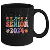 Retro Groovy Flower Senior 24 Class Of 2024 Graduation Mug | teecentury