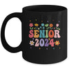 Retro Groovy Flower Senior 24 Class Of 2024 Graduation Mug | teecentury