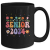 Retro Groovy Flower Senior 24 Class Of 2024 Graduation Mug | teecentury