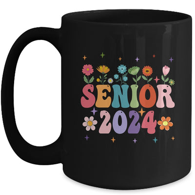 Retro Groovy Flower Senior 24 Class Of 2024 Graduation Mug | teecentury