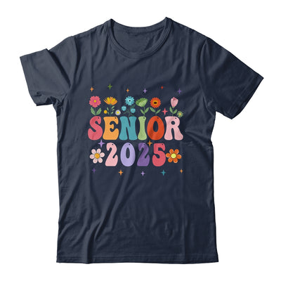 Retro Groovy Flower Senior 25 Class Of 2025 Graduation Shirt & Tank Top | teecentury