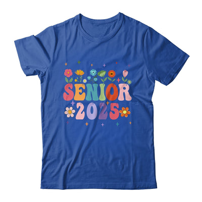 Retro Groovy Flower Senior 25 Class Of 2025 Graduation Shirt & Tank Top | teecentury