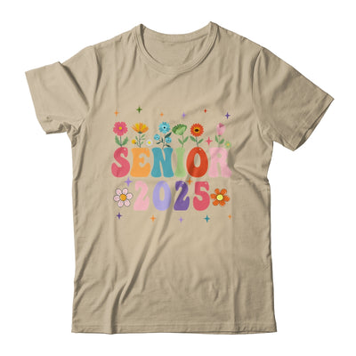 Retro Groovy Flower Senior 25 Class Of 2025 Graduation Shirt & Tank Top | teecentury