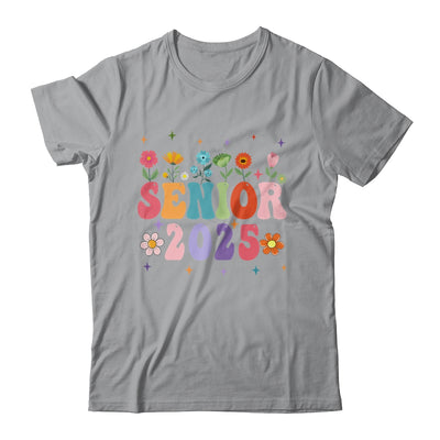 Retro Groovy Flower Senior 25 Class Of 2025 Graduation Shirt & Tank Top | teecentury