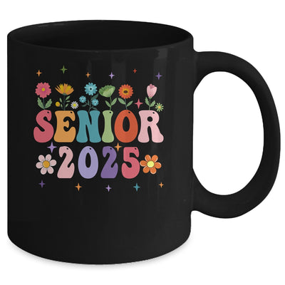 Retro Groovy Flower Senior 25 Class Of 2025 Graduation Mug | teecentury