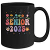 Retro Groovy Flower Senior 25 Class Of 2025 Graduation Mug | teecentury