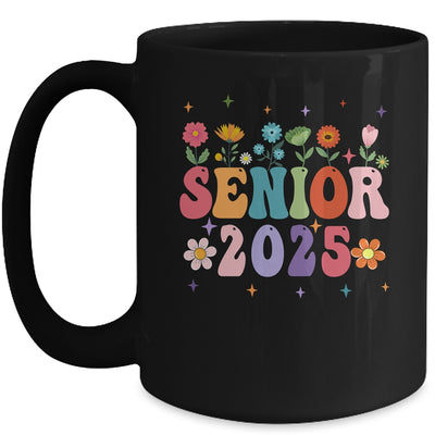 Retro Groovy Flower Senior 25 Class Of 2025 Graduation Mug | teecentury