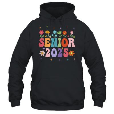 Retro Groovy Flower Senior 25 Class Of 2025 Graduation Shirt & Tank Top | teecentury