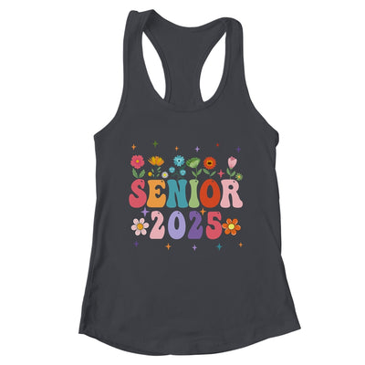 Retro Groovy Flower Senior 25 Class Of 2025 Graduation Shirt & Tank Top | teecentury