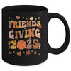 Retro Groovy Friends Giving 2025 Thanksgiving Friendsgiving Mug | teecentury