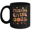 Retro Groovy Friends Giving 2025 Thanksgiving Friendsgiving Mug | teecentury