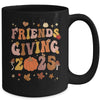 Retro Groovy Friends Giving 2025 Thanksgiving Friendsgiving Mug | teecentury