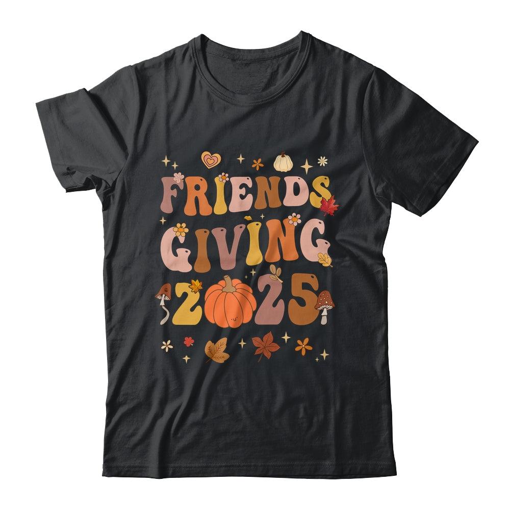 Retro Groovy Friends Giving 2025 Thanksgiving Friendsgiving Shirt & Sweatshirt | teecentury