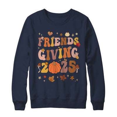 Retro Groovy Friends Giving 2025 Thanksgiving Friendsgiving Shirt & Sweatshirt | teecentury