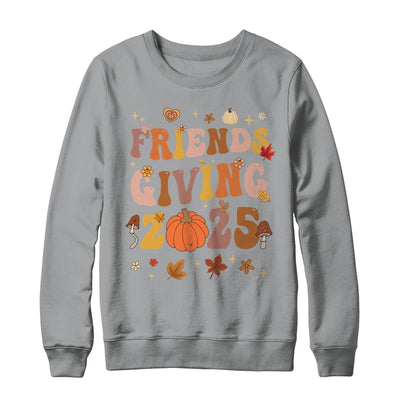 Retro Groovy Friends Giving 2025 Thanksgiving Friendsgiving Shirt & Sweatshirt | teecentury