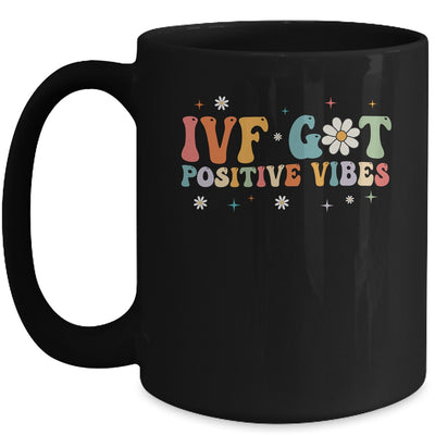 Retro Groovy IVF Got Positive Vibes IVF Transfer Day Mug | teecentury