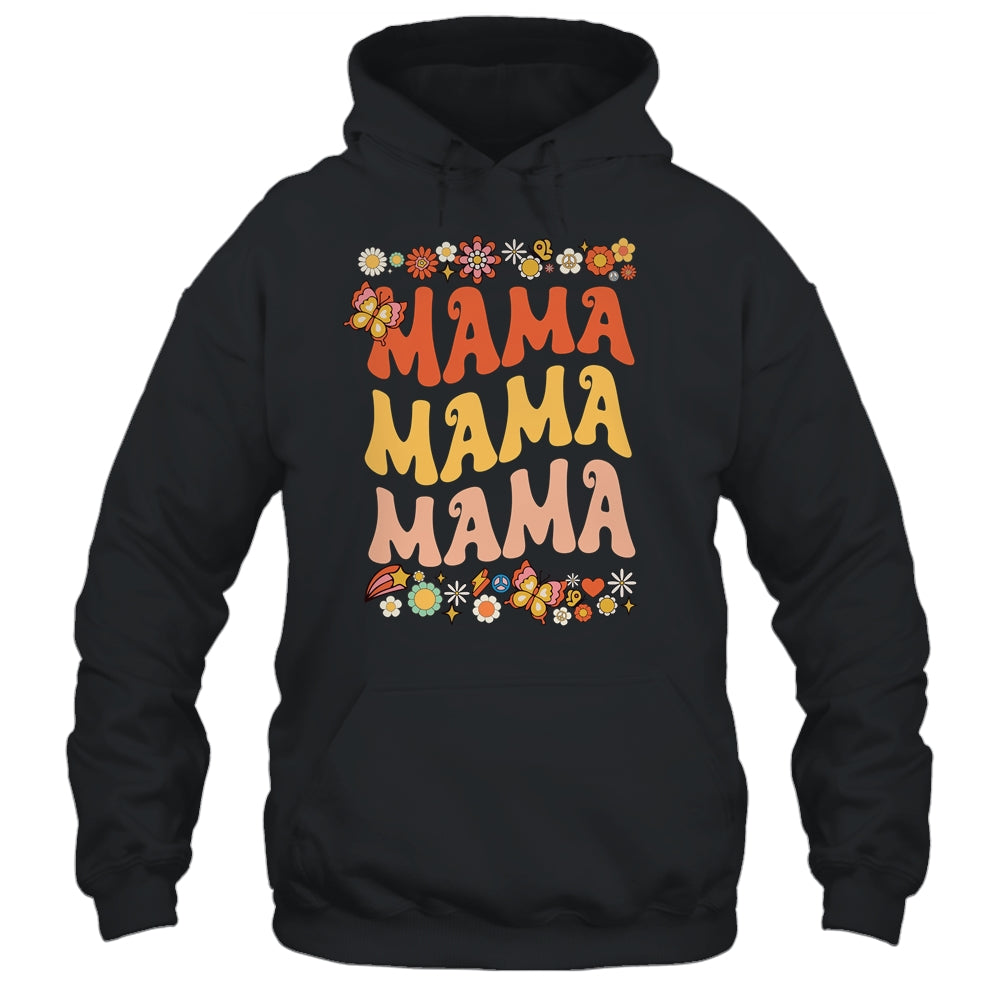Retro Groovy Mama One Thankful Mama Thanksgiving Mothers Day Shirt & Tank Top | teecentury