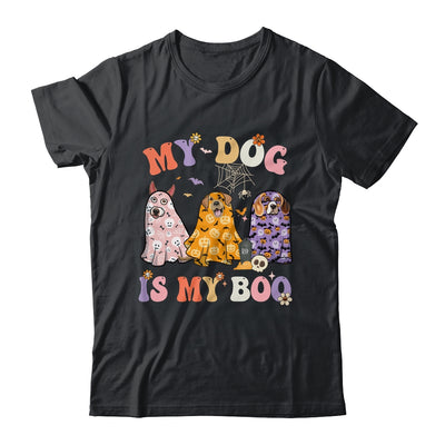 Retro Groovy My Dog Is My Boo Ghost Halloween Spooky Season Shirt & Hoodie | teecentury
