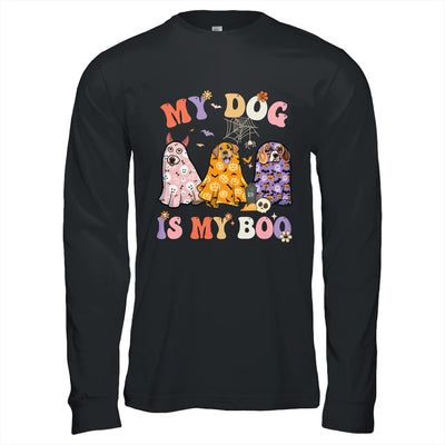 Retro Groovy My Dog Is My Boo Ghost Halloween Spooky Season Shirt & Hoodie | teecentury