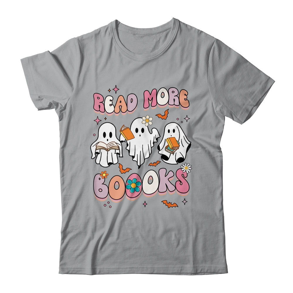 Retro Groovy Read More Books Ghost Boo Funny Halloween Shirt & Hoodie | teecentury