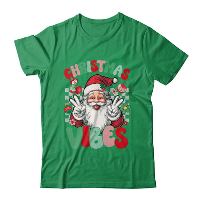 Retro Groovy Santa Claus Christmas Vibes Womens Girls Shirt & Sweatshirt | teecentury