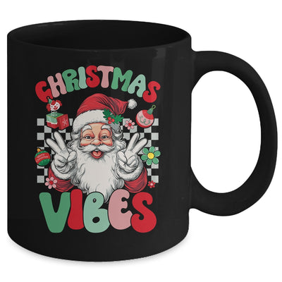 Retro Groovy Santa Claus Christmas Vibes Womens Girls Mug | teecentury