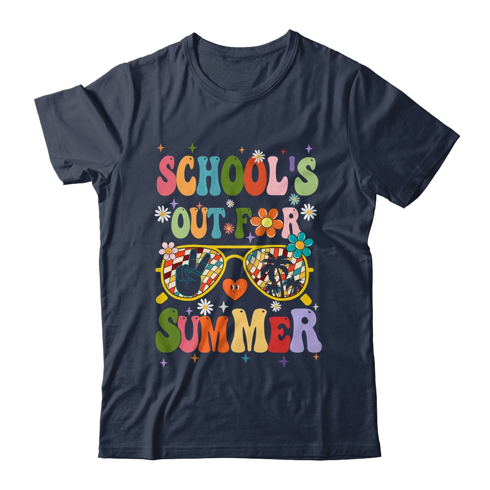 Retro Groovy Schools Out For Summer Graduation Teacher Kids Shirt & Hoodie | teecentury
