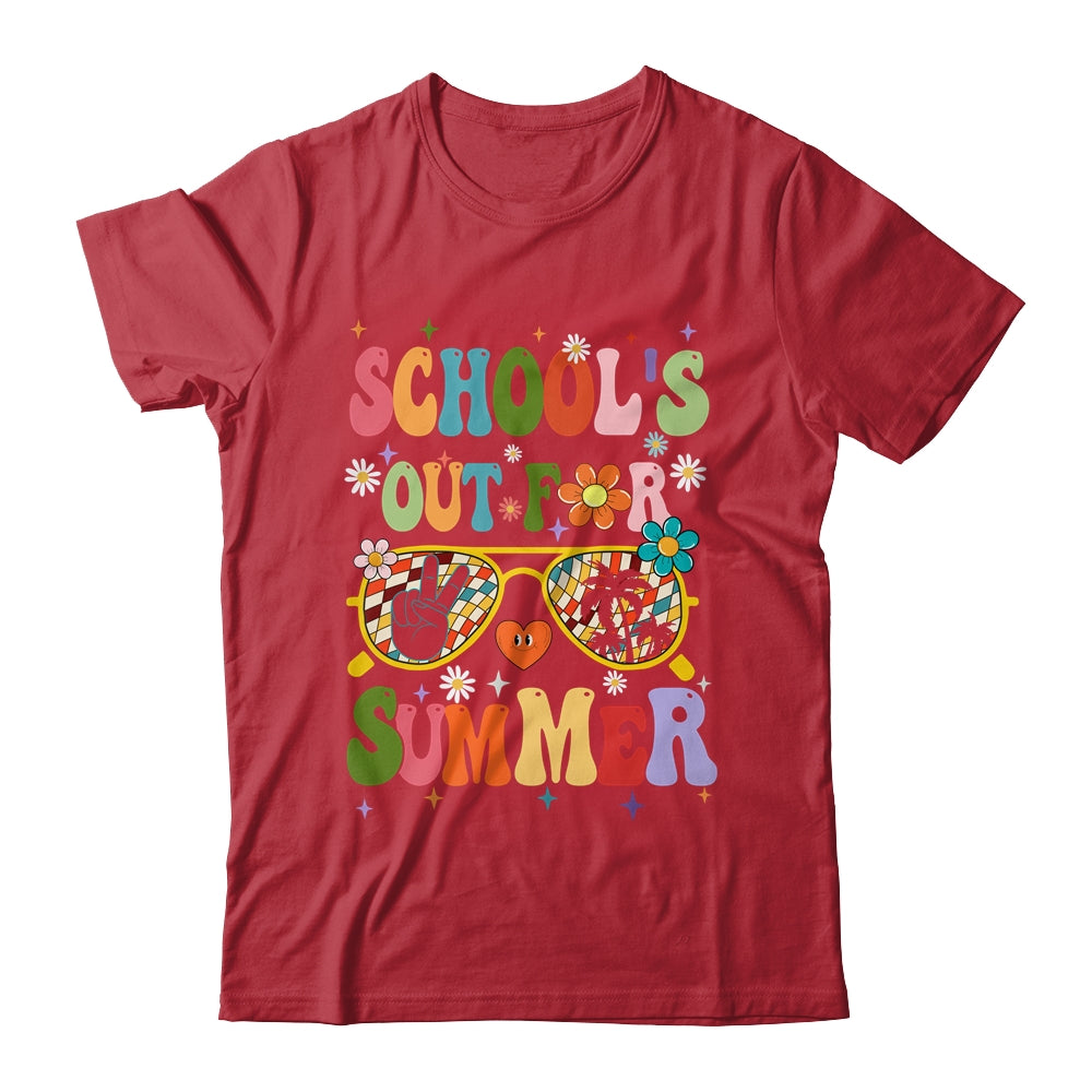 Retro Groovy Schools Out For Summer Graduation Teacher Kids Shirt & Hoodie | teecentury