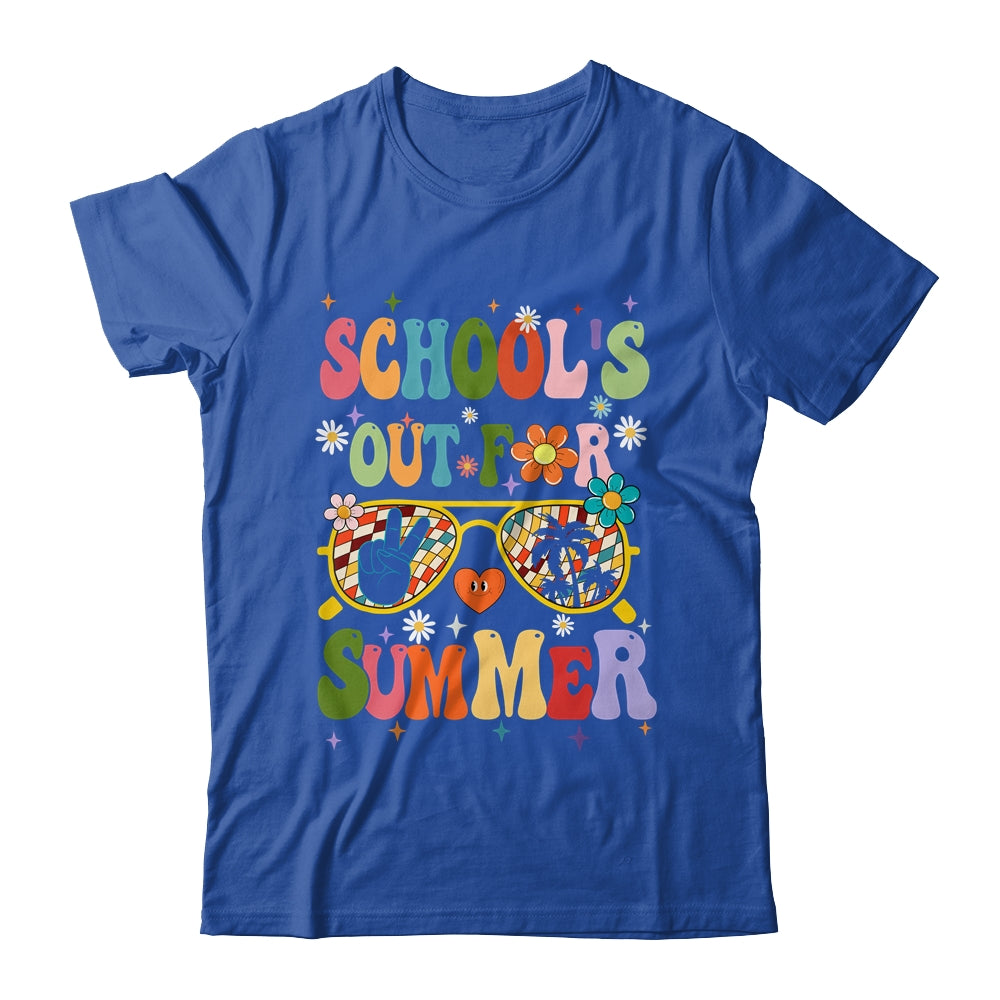 Retro Groovy Schools Out For Summer Graduation Teacher Kids Shirt & Hoodie | teecentury